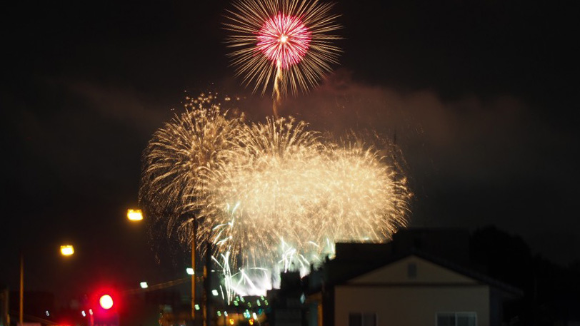 秩父公園橋から見た川瀬祭花火